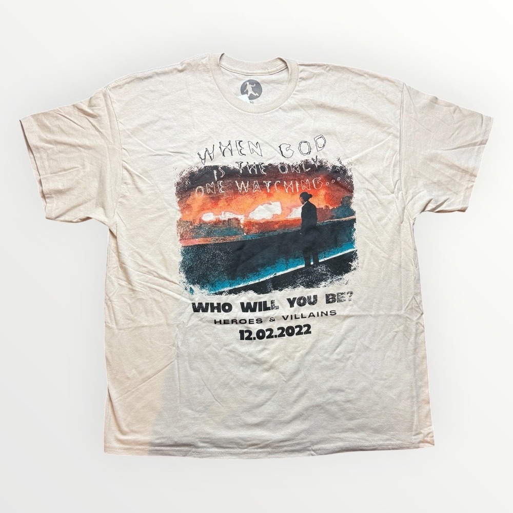 Metro Boomin Heroes and Villains Album Promo Graphic T-Shirt Tan 2XL NEW